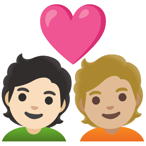 Couple With Heart Person Person Light Skin Tone Medium Light Skin Tone Emoji from Noto Emojis Set