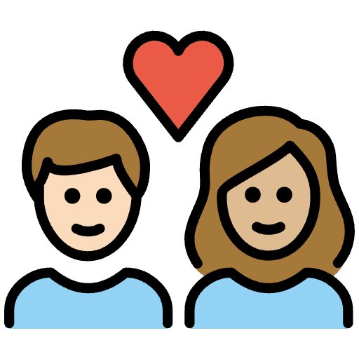 Couple With Heart Person Person Light Skin Tone Medium Light Skin Tone Emoji from OpenMoji Emoji Set