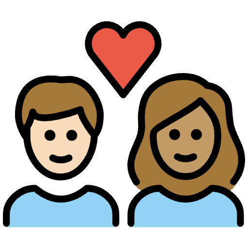 Couple With Heart Person Person Light Skin Tone Medium Skin Tone Element from OpenMoji Emoji Set