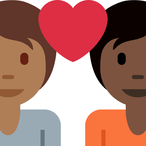 Couple With Heart Person Person Medium Dark Skin Tone Dark Skin Tone Element from Twemoji Emoji Set