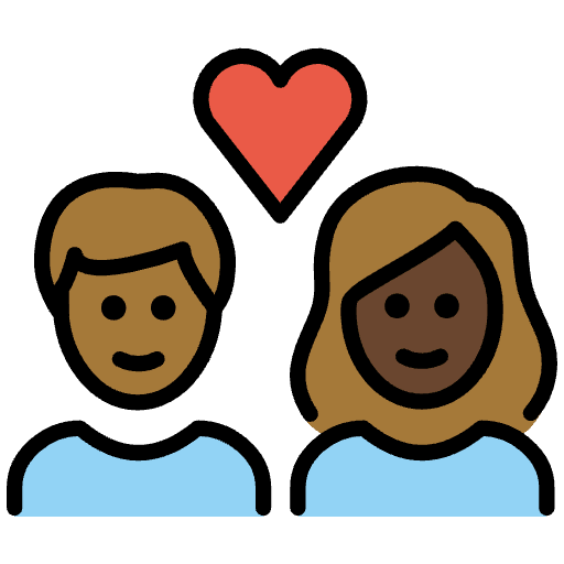 Couple With Heart Person Person Medium Dark Skin Tone Dark Skin Tone Emoji from OpenMoji Emoji Set