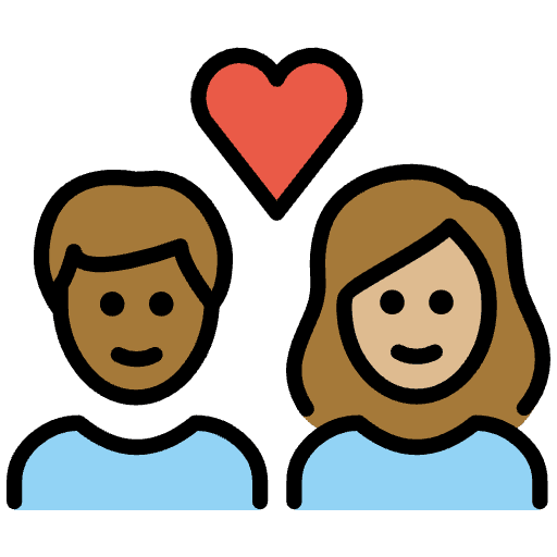 Couple With Heart Person Person Medium Dark Skin Tone Medium Light Skin Tone Element from OpenMoji Emoji Set