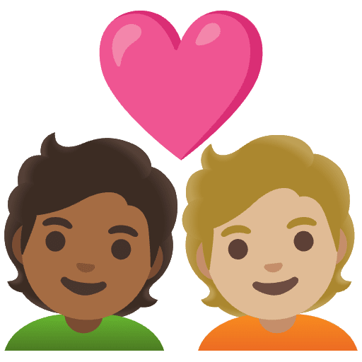 Couple With Heart Person Person Medium Dark Skin Tone Medium Light Skin Tone Element from Noto Emojis Set