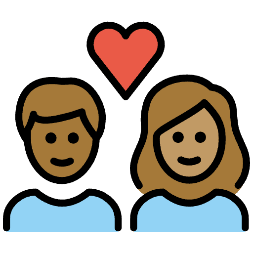 Couple With Heart Person Person Medium Dark Skin Tone Medium Skin Tone Element from OpenMoji Emoji Set
