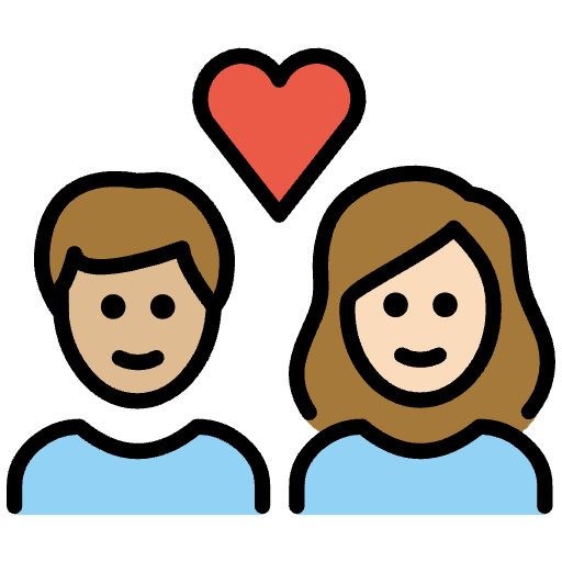 Couple With Heart Person Person Medium Light Skin Tone Light Skin Tone Emoji from OpenMoji Emoji Set