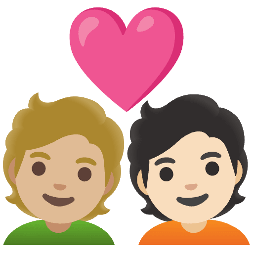 Couple With Heart Person Person Medium Light Skin Tone Light Skin Tone Emoji from Noto Emojis Set