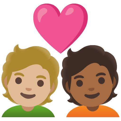 Couple With Heart Person Person Medium Light Skin Tone Medium Dark Skin Tone Element from Noto Emojis Set