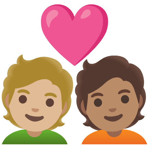 Couple With Heart Person Person Medium Light Skin Tone Medium Skin Tone Emoji from Noto Emojis Set