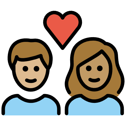 Couple With Heart Person Person Medium Light Skin Tone Medium Skin Tone Emoji from OpenMoji Emoji Set