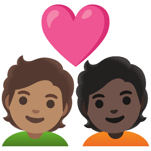 Couple With Heart Person Person Medium Skin Tone Dark Skin Tone Emoji from Noto Emojis Set