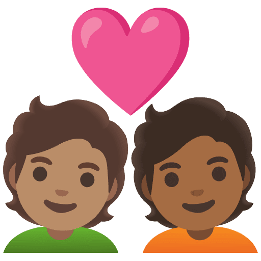Couple With Heart Person Person Medium Skin Tone Medium Dark Skin Tone Element from Noto Emojis Set