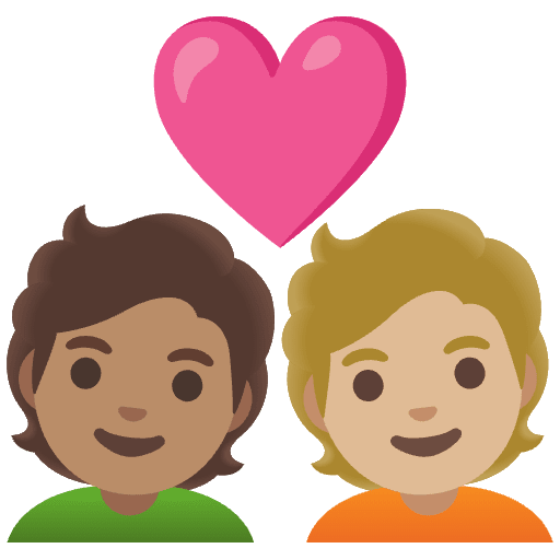 Couple With Heart Person Person Medium Skin Tone Medium Light Skin Tone Emoji from Noto Emojis Set