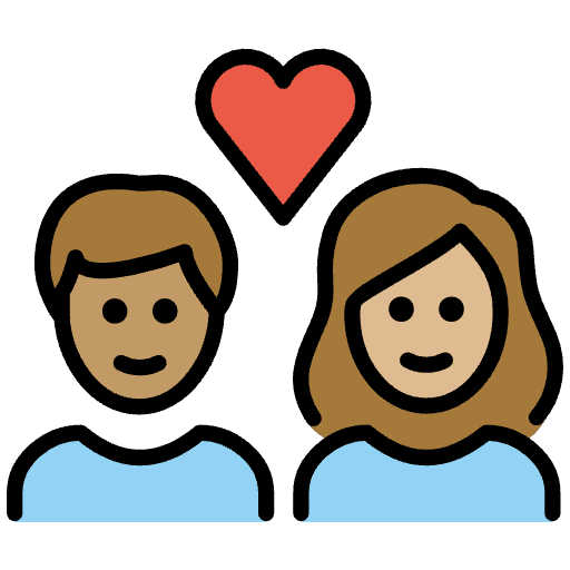 Couple With Heart Person Person Medium Skin Tone Medium Light Skin Tone Emoji from OpenMoji Emoji Set