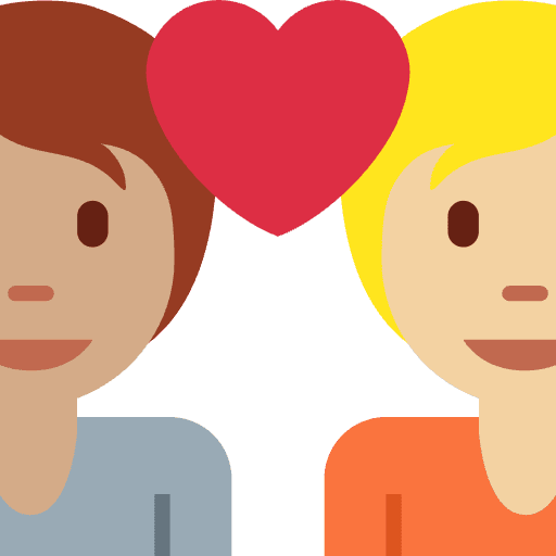 Couple With Heart Person Person Medium Skin Tone Medium Light Skin Tone Emoji from Twemoji Emoji Set