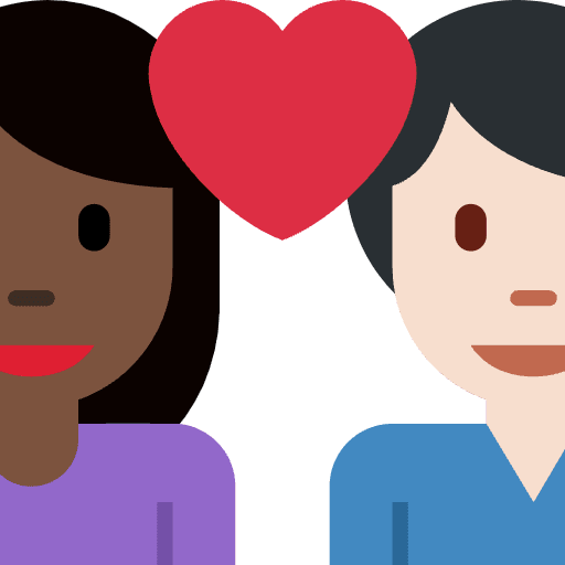 Couple With Heart Woman Man Dark Skin Tone Light Skin Tone Emoji from Twemoji Emoji Set