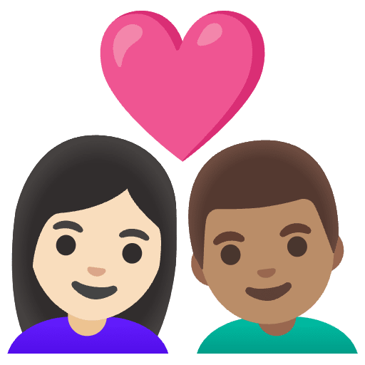 Couple With Heart Woman Man Light Skin Tone Medium Skin Tone Emoji from Noto Emojis Set