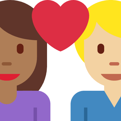Couple With Heart Woman Man Medium Dark Skin Tone Medium Light Skin Tone Element from Twemoji Emoji Set