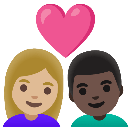 Couple With Heart Woman Man Medium Light Skin Tone Dark Skin Tone Emoji from Noto Emoji Set