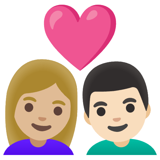 Couple With Heart Woman Man Medium Light Skin Tone Light Skin Tone Emoji from Noto Emoji Set