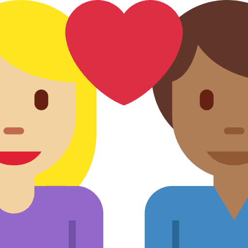 Couple With Heart Woman Man Medium Light Skin Tone Medium Dark Skin Tone Element from Twemoji Emoji Set