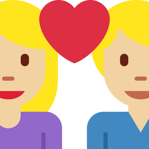 Couple With Heart Woman Man Medium Light Skin Tone Emoji from Twemoji Emoji Set