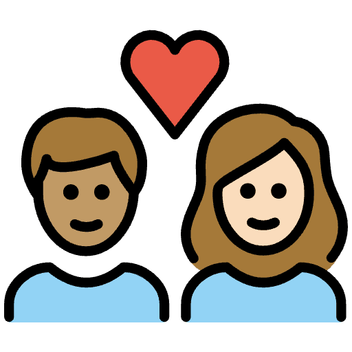 Couple With Heart Woman Man Medium Skin Tone Light Skin Tone Emoji from OpenMoji Set