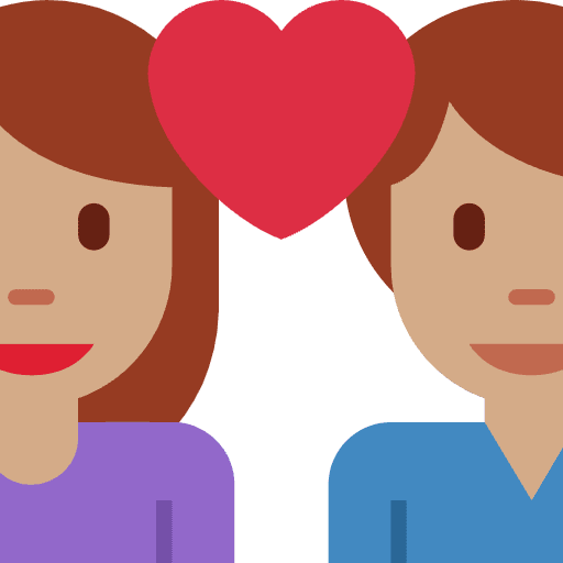 Couple With Heart Woman Man Medium Skin Tone Element from Twemoji Emoji Set