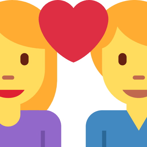 Couple With Heart Woman Man Emoji from Twemoji Emoji Set