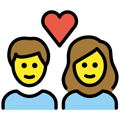 Couple With Heart Woman Man Emoji from OpenMoji Emoji Set
