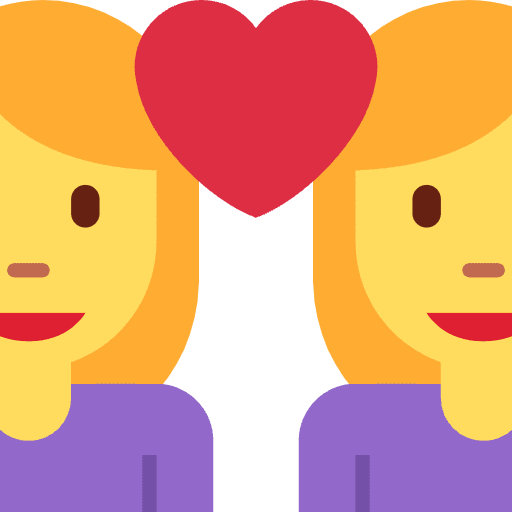 Couple With Heart Woman Woman Emoji from Twemoji Emoji Set