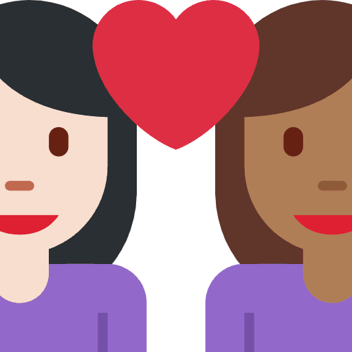 Couple With Heart Woman Woman Light Skin Tone Medium Dark Skin Tone Element from Twemoji Emoji Set