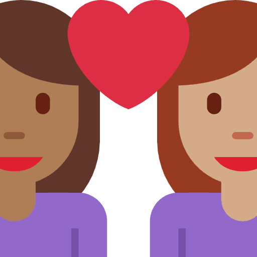Couple With Heart Woman Woman Medium Dark Skin Tone Medium Skin Tone Element from Twemoji Emoji Set
