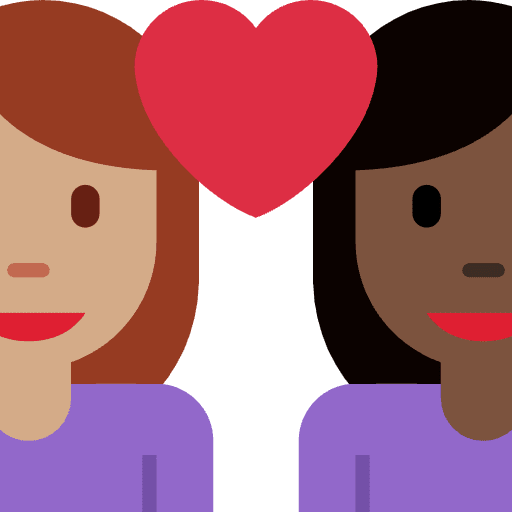 Couple With Heart Woman Woman Medium Skin Tone Dark Skin Tone Element from Twemoji Emoji Set