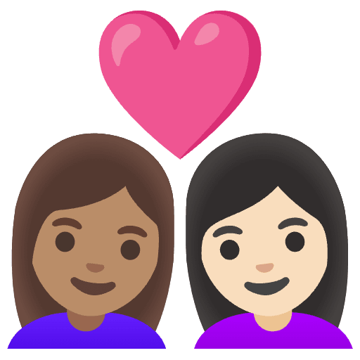 Couple With Heart Woman Woman Medium Skin Tone Light Skin Tone Element from Noto Emojis Set