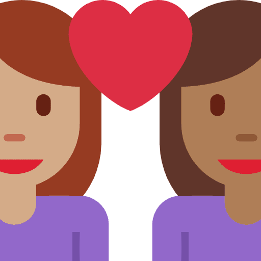 Couple With Heart Woman Woman Medium Skin Tone Medium Dark Skin Tone Emoji from Twemoji Set