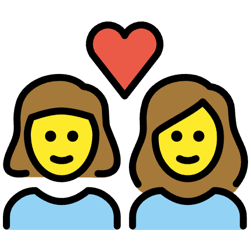 Couple With Heart Woman Woman Emoji from OpenMoji Emoji Set