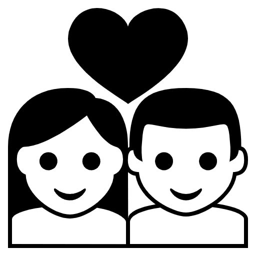 Couple With Heart Emoji from EmojiTwo Black Set