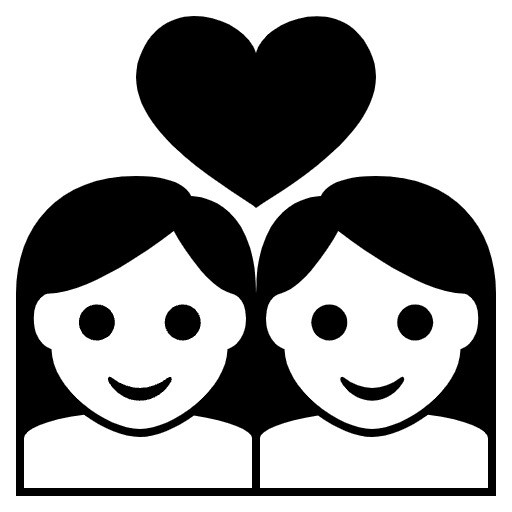 Couple Womanwoman Emoji from EmojiTwo Black Set