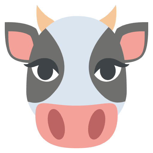 Cow Face Emoji from EmojiTwo Colors Set