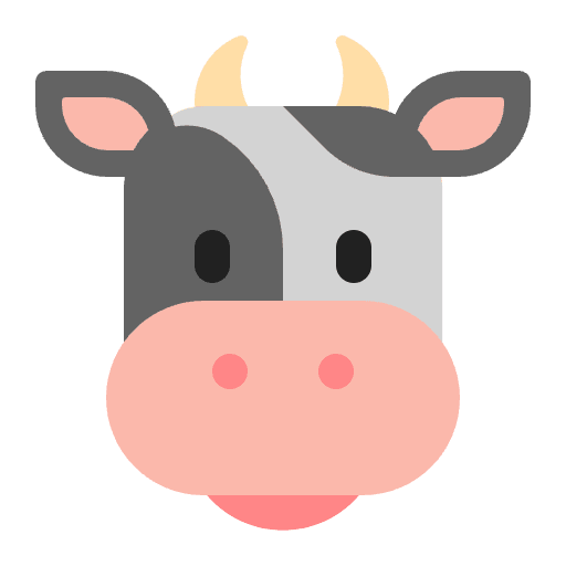 Cow Face Flat Emoji from Fluent Emoji Flat Set