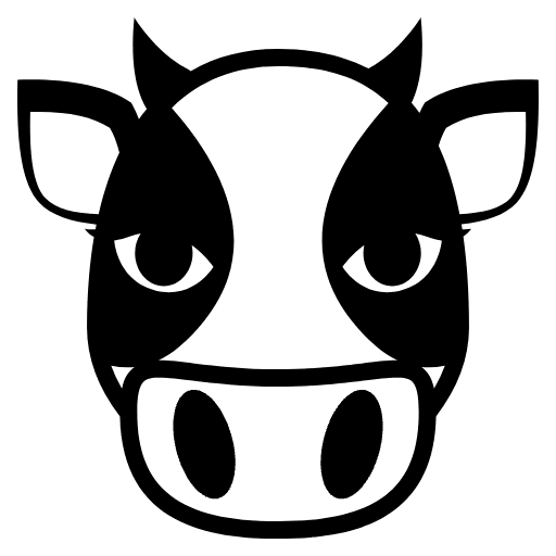 Cow Face Emoji from EmojiTwo Black Set