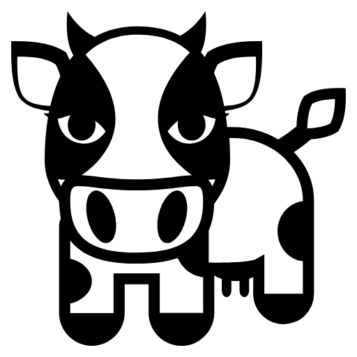 Cow Emoji from EmojiTwo Black Set