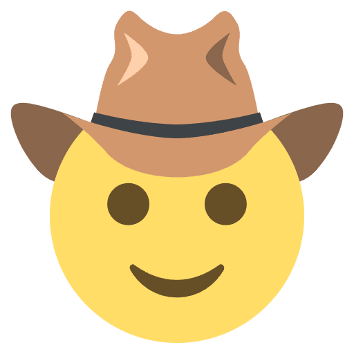 Cowboy Hat Face Emoji from EmojiTwo Colors Set