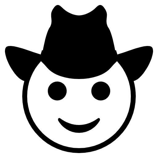 Cowboy Hat Face Element from EmojiTwo Black Set