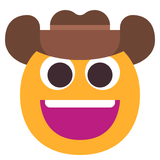 Cowboy Hat Face Flat Emoji from Fluent Emoji Flat Set