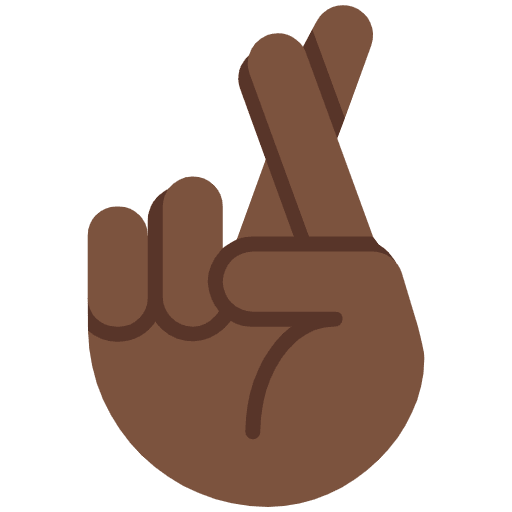 Crossed Fingers Dark Skin Tone Emoji from Twemoji Set