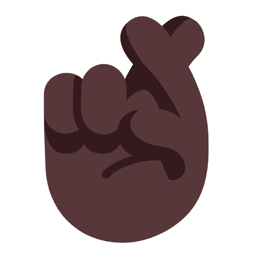 Crossed Fingers Flat Dark Emoji from Fluent Emoji Flat Set