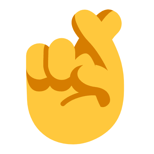 Crossed Fingers Flat Default Emoji from Fluent Emoji Flat Set