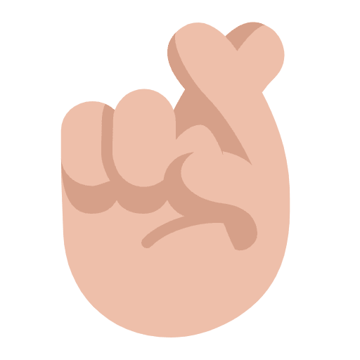 Crossed Fingers Flat Medium Light Emoji from Fluent Emoji Flat Set