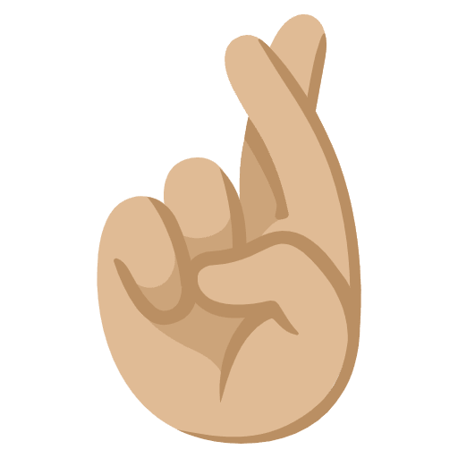 Crossed Fingers Medium Light Skin Tone Element from Noto Emojis Set